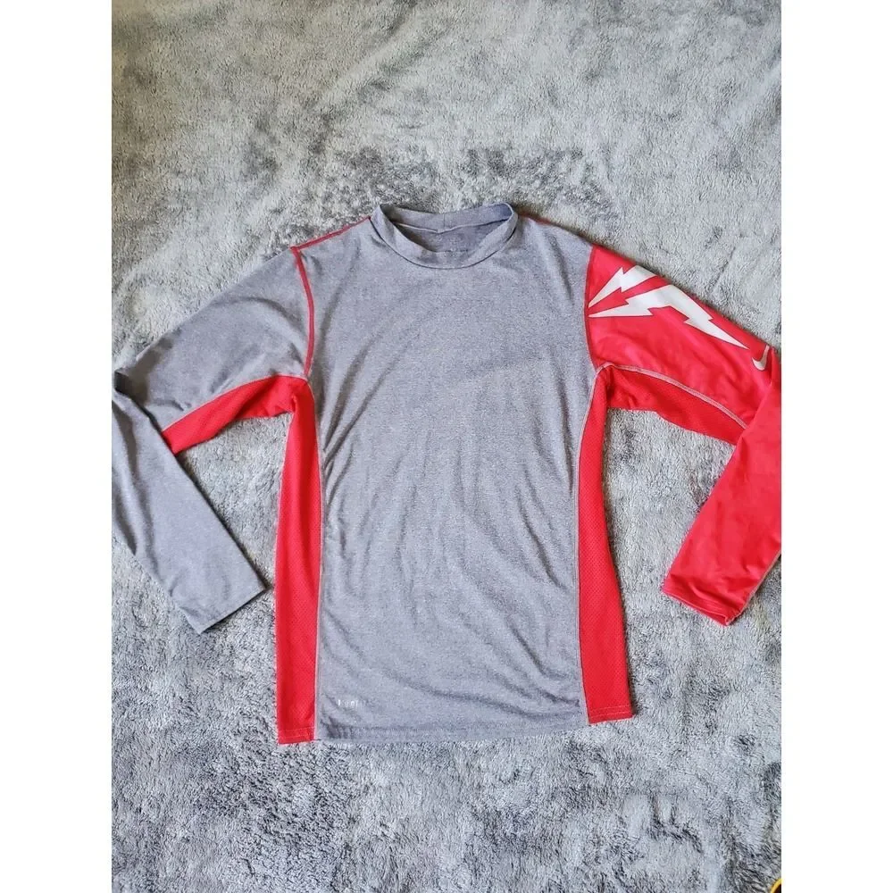 Nike Men's Team Pro NikeFIT LS Fitness Polyester Spandex Shirt Size Medium